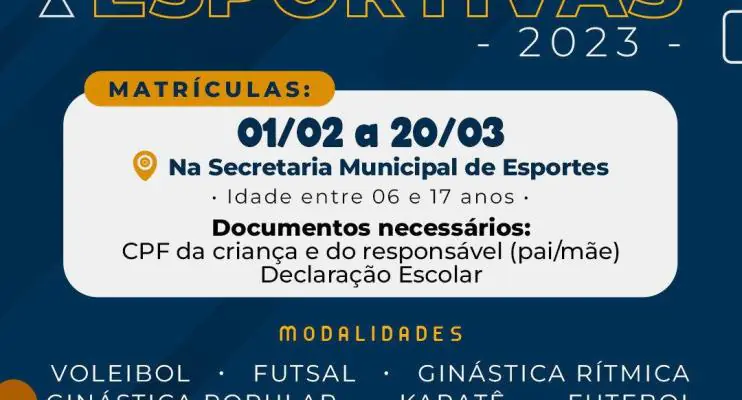 Jaguaré abre matriculas para escolinhas de esportes do município