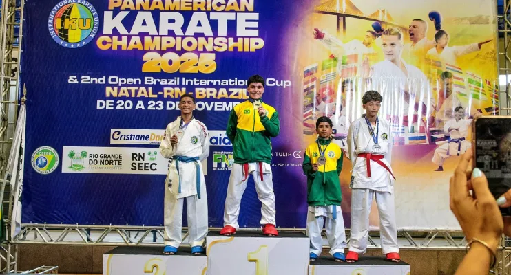 Karateca linharense Erick Melo é campeão pan-americano e traz duas medalhas para Linhares