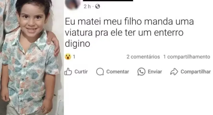 Mãe mata filho autista e faz post nas redes sociais: "manda uma viatura"