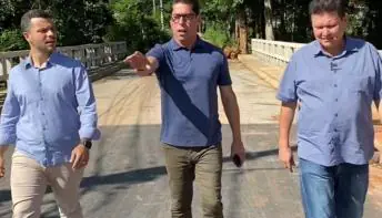 Marcelo Santos visita obras de ponte sobre o Rio Formate e agora vai trabalhar pela liberação do tráfego no local