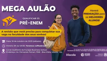 Mega Aulão Qualificar Pré-Enem: preparação gratuita e presencial para reta final do Enem