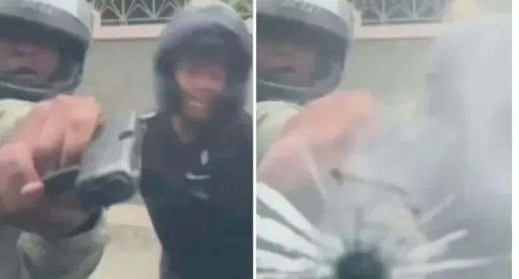 Motorista de carro blindado filma disparo à queima-roupa em tentativa de roubo 