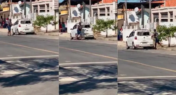 Mulher quebra carro com machado após descobrir traição do marido em Linhares