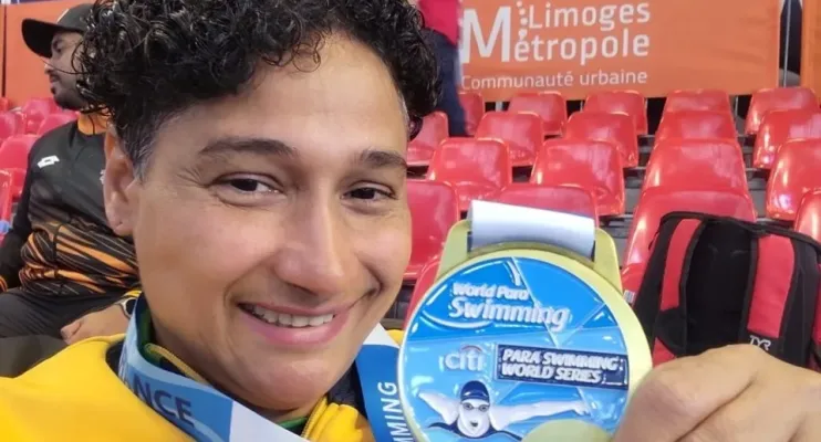 Nadadora paralímpica Patrícia Pereira conquista prata no World Series de natação na França