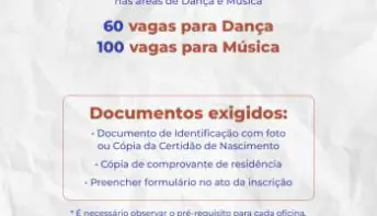Fafi anuncia vagas remanescentes para áreas de Dança e Música