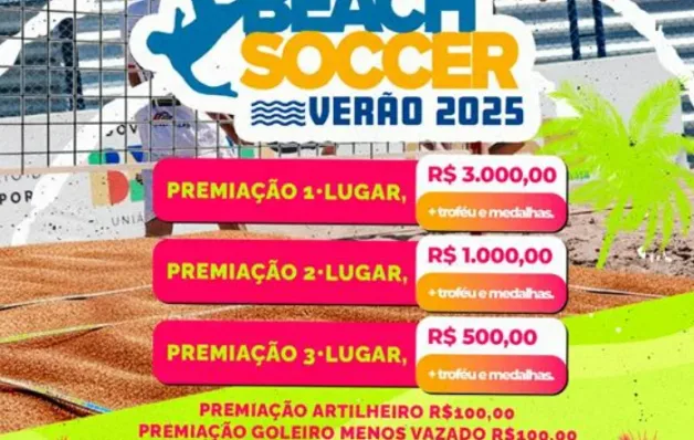 Nova Viçosa sedia torneio de beach soccer – verão 2025 no próximo final de semana