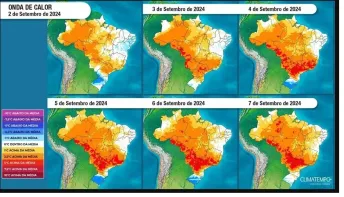 Onda de calor que começa essa semana deve bater recordes
