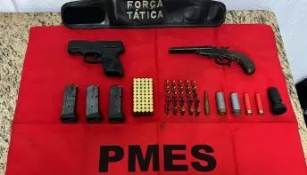 Operação da Polícia Militar resulta em apreensão de armas e munições em Cachoeiro de Itapemirim