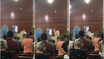 Padre tira a batina e abandona missa após discussão política em igreja de Nerópolis