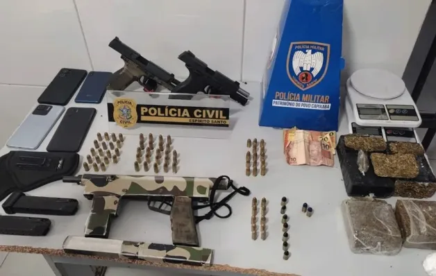 Polícia prende quatro suspeitos de crimes violentos e apreende armas em Linhares