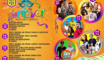 Prefeitura de Nova Viçosa  na Bahia divulga sua programação de Carnaval 2024