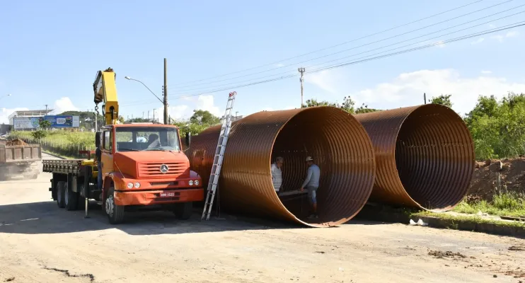 Prefeitura de São Mateus e governo do estado dá início a construção de bueiro ARMCO para prevenir alagamentos na cidade