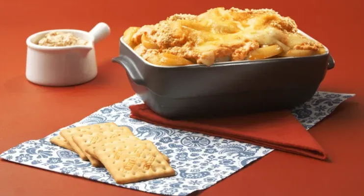 Receita para uma refeição deliciosa: Batata gratinada ao molho cremoso