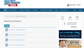 Resultados dos sorteios da Nota Premiada Bahia serão divulgados exclusivamente no site da campanha