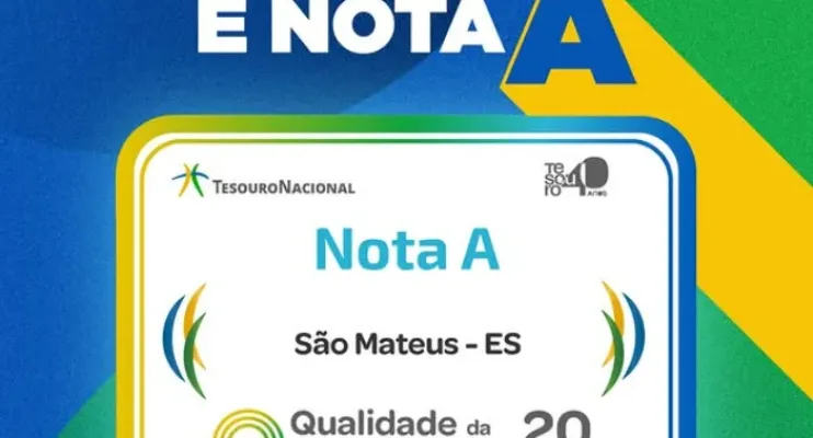 São Mateus recebe Nota A do Tesouro Nacional em avaliação do Siconfi 2026