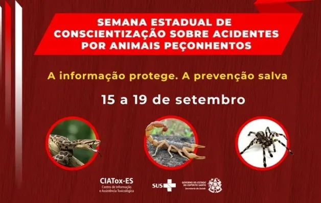 Saúde promove Semana Estadual de Conscientização sobre Acidentes por Animais Peçonhentos