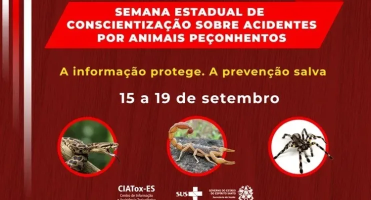 Saúde promove Semana Estadual de Conscientização sobre Acidentes por Animais Peçonhentos