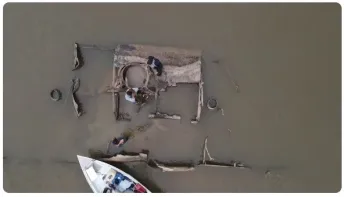 Seca na Amazônia revela navio que naufragou no século XIX