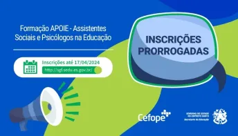 Sedu realiza formação ‘Apoie: Assistentes Sociais e Psicólogos na Educação’