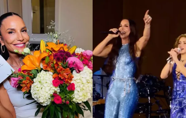 Shakira envia flores e bilhete para Ivete após participação em show em Copacabana: 'Muito amor' 
