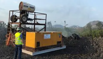 Simec Cariacica utiliza canhão de  névoa para melhorar qualidade do ar