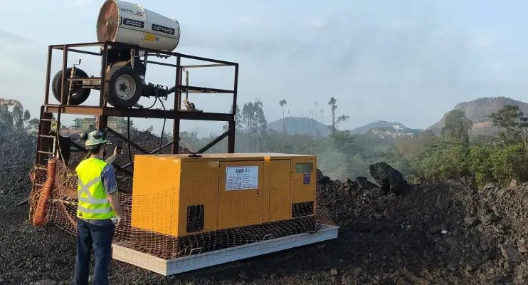 Simec Cariacica utiliza canhão de  névoa para melhorar qualidade do ar