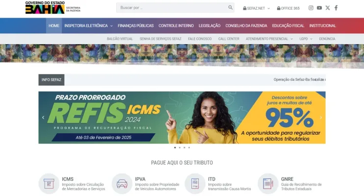 Site da Sefaz-Ba registra 2,8 milhões de acessos em 2024