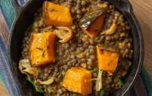 Sopa de lentilha e abóbora