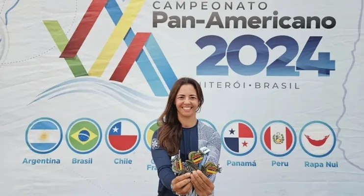 Thassia Marques, atleta capixaba, conquista tricampeonato no Pan-Americano de Va’a em Niterói