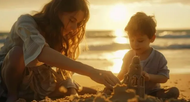 Uma mãe que faça castelos de areia