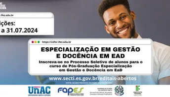Universidade Aberta Capixaba (UnAC) lança pós-graduação em educação a distância