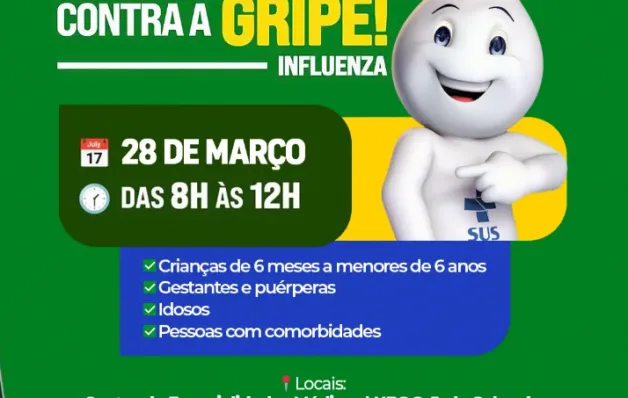 Vacinação contra gripe será realizada em quatro pontos neste sábado em Pinheiros